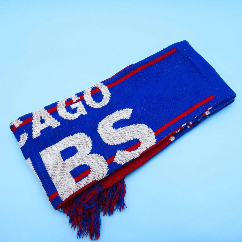 Chicago Cubs Winter Scarf Adult Mens Womens FOCO Red Blue MLB Baseball Acrylic‎